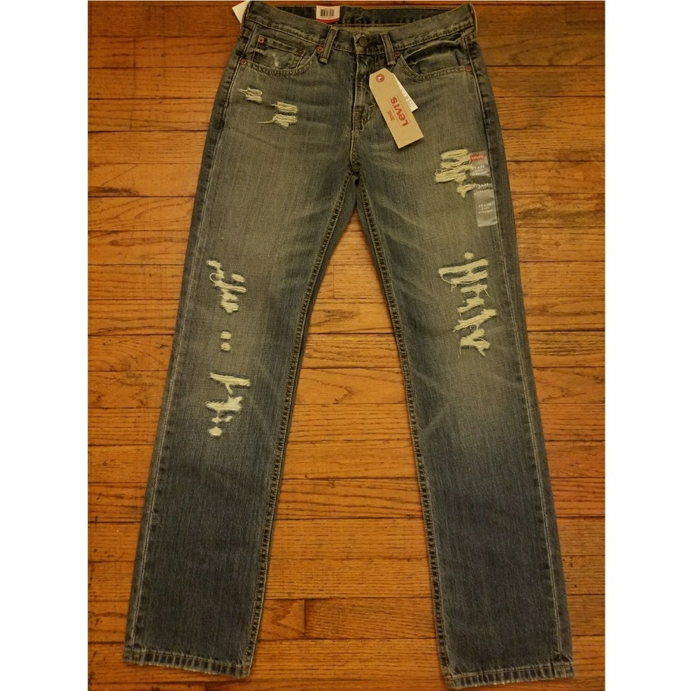 Mens Levi's Distressed Jeans-514-29×32 Straigt